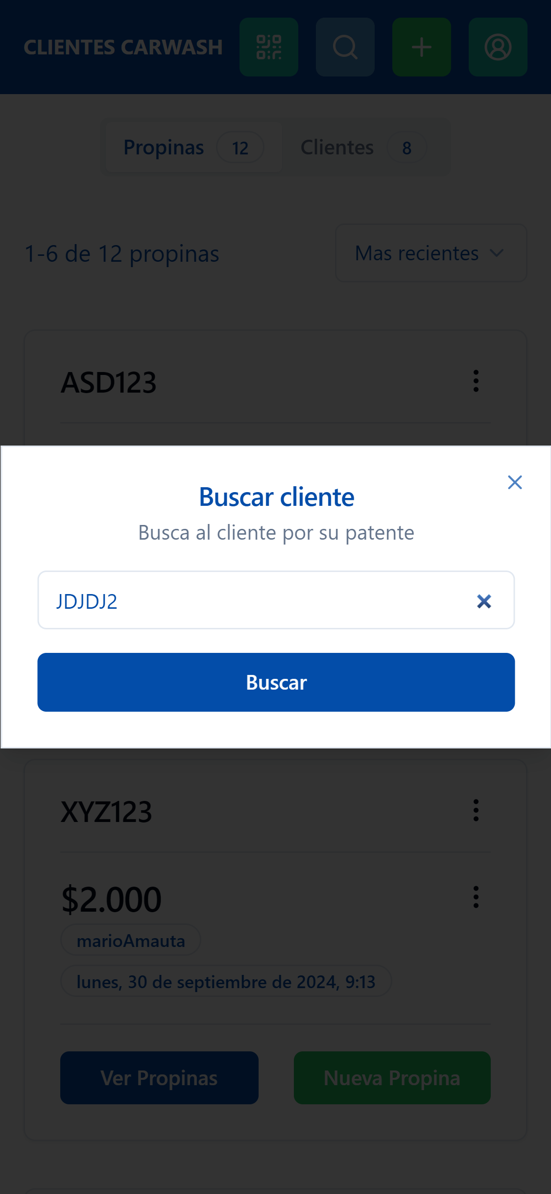 Clientes Carwash's mobile screenshot 2
